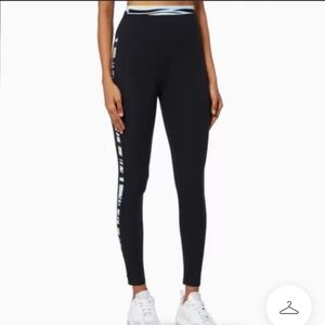 Splits59 Black Leggings with White and Blue Accents